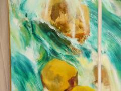 Lenn Kanenson Abstract Screen Painting Waterfall by Lenn Kanenson - 2797159
