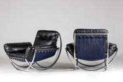 Lennart Bender Pair of Leather and Chrome Armchairs Wibro by Lennart Bender 1968 - 847365