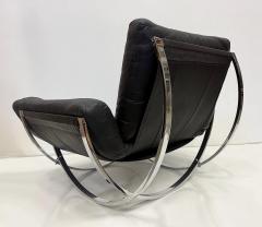 Lennart Bender Space Age Lennart Bender Chrome and Leather Lounge Chair Apollo  - 4523026