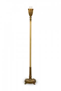 Lenox Art Deco Style Brass and Bone China Floor Lamp Torchiere - 4665650