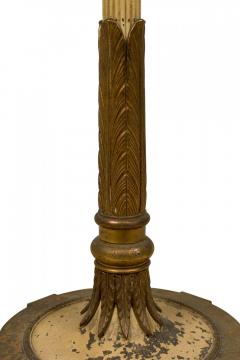 Lenox Art Deco Style Brass and Bone China Floor Lamp Torchiere - 4665656