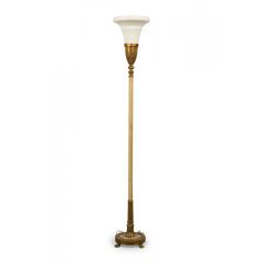Lenox Art Deco Style Brass and Bone China Floor Lamp Torchiere - 4728984