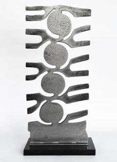 Leo Amino 1980s Vintage Forged Brutalist Abstract Stainless Sculpture Style of Leo Amino - 4486749