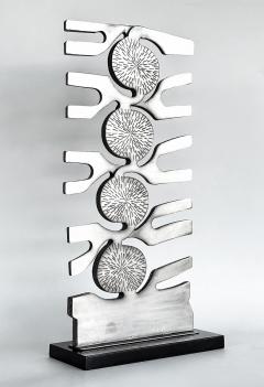 Leo Amino 1980s Vintage Forged Brutalist Abstract Stainless Sculpture Style of Leo Amino - 4486756