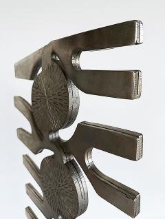 Leo Amino 1980s Vintage Forged Brutalist Abstract Stainless Sculpture Style of Leo Amino - 4506718