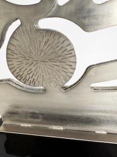 Leo Amino 1980s Vintage Forged Brutalist Abstract Stainless Sculpture Style of Leo Amino - 4506724