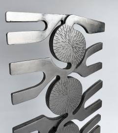 Leo Amino 1980s Vintage Forged Brutalist Abstract Stainless Sculpture Style of Leo Amino - 4506725