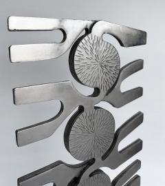 Leo Amino 1980s Vintage Forged Brutalist Abstract Stainless Sculpture Style of Leo Amino - 4614920