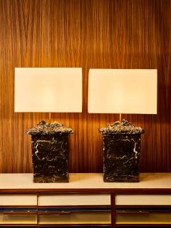 Leo Nataf Pair of Glazed Ceramic Table Lamps by Leo Nataf - 4693141