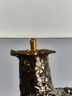 Leo Nataf Pair of Lava Stone and Ceramic Table Lamps by Leo Nataf - 2126734