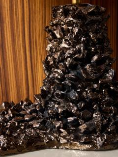 Leo Nataf Pair of Sculptural Glazed Ceramic and Lava RockTable Lamps by Leo Nataf - 4693169