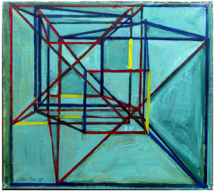 Leo Reis 1958 dated geometric abstract o c - 3104660