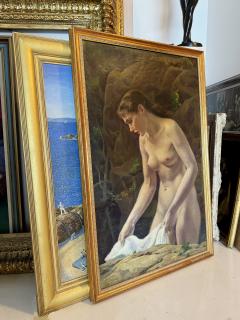 Leon Abraham Kroll Timeless and Classic Nude Girl at Pool Academic Artist  - 3672135