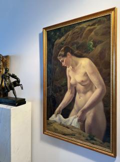 Leon Abraham Kroll Timeless and Classic Nude Girl at Pool Academic Artist  - 3672139