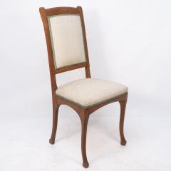 Leon Benouville Leon Benouville an Art Nouveau Oak Desk or Side Chair with Subtle Organic Lines - 4236428
