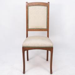 Leon Benouville Leon Benouville an Art Nouveau Oak Desk or Side Chair with Subtle Organic Lines - 4236432