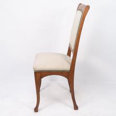 Leon Benouville Leon Benouville an Art Nouveau Oak Desk or Side Chair with Subtle Organic Lines - 4236433
