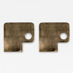 Leon Calderi 1970s polished bronze abstract sconces attributed to Leon Calderi - 2948766