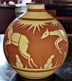 Leon Delfant Rare Art Deco BFK Leon Delfant Deer Vase - 2021804