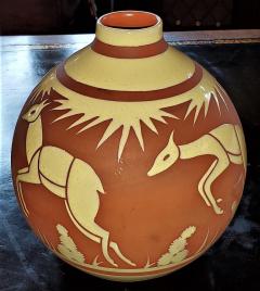 Leon Delfant Rare Art Deco BFK Leon Delfant Deer Vase - 2021805