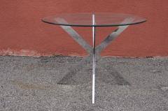 Leon Rosen Chrome Double X Base Side Table by Leon Rosen for Pace - 2572243