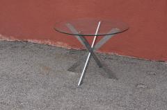 Leon Rosen Chrome Double X Base Side Table by Leon Rosen for Pace - 2572244