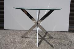 Leon Rosen Chrome Double X Base Side Table by Leon Rosen for Pace - 2572348