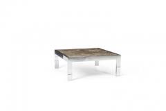 Leon Rosen Chrome and Marble Cocktail Table Leon Rosen for Pace - 1217347