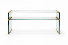 Leon Rosen Glass and brass Waterfall console by Leon Rosen for the Pace Collection - 4569951