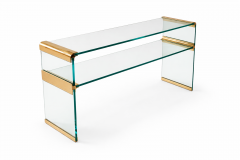 Leon Rosen Glass and brass Waterfall console by Leon Rosen for the Pace Collection - 4569996