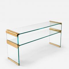 Leon Rosen Glass and brass Waterfall console by Leon Rosen for the Pace Collection - 4569997