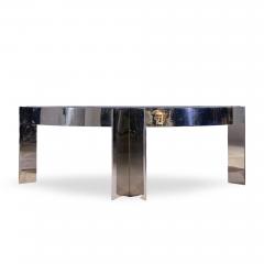 Leon Rosen Leon Rosen for Pace Collection Mezzaluna Mid Century Chrome and Stone Desk - 4569861