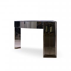 Leon Rosen Leon Rosen for Pace Collection Mezzaluna Mid Century Chrome and Stone Desk - 4569862