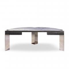 Leon Rosen Leon Rosen for Pace Collection Mezzaluna Mid Century Chrome and Stone Desk - 4569864