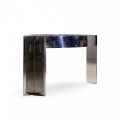 Leon Rosen Leon Rosen for Pace Collection Mezzaluna Mid Century Chrome and Stone Desk - 4569868