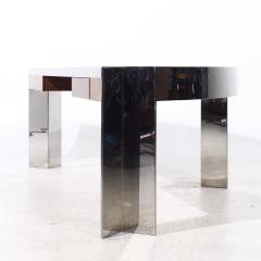 Leon Rosen Leon Rosen for Pace Mezzaluna Mid Century Burlwood and Stainless Steel Desk - 4093263
