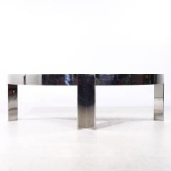 Leon Rosen Leon Rosen for Pace Mezzaluna Mid Century Burlwood and Stainless Steel Desk - 4093264