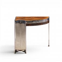 Leon Rosen Leon Rosen for Pace Mezzaluna Mid Century Steel and Rosewood Side End Table - 4689020