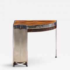Leon Rosen Leon Rosen for Pace Mezzaluna Mid Century Steel and Rosewood Side End Table - 4689049