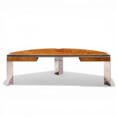 Leon Rosen Leon Rosen for Pace Mid Century Burlwood and Chrome Executive Desk - 4555155