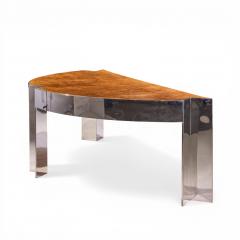 Leon Rosen Leon Rosen for Pace Mid Century Burlwood and Chrome Executive Desk - 4555157