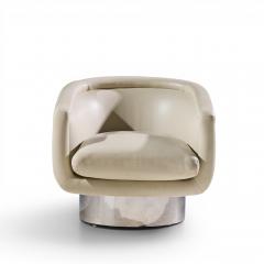 Leon Rosen Leon Rosen for Pace Mid Century Chrome Swivel Lounge Chair - 4616536