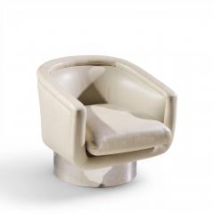 Leon Rosen Leon Rosen for Pace Mid Century Chrome Swivel Lounge Chair - 4616539