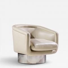 Leon Rosen Leon Rosen for Pace Mid Century Chrome Swivel Lounge Chair - 4618839