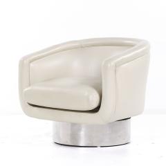 Leon Rosen Leon Rosen for Pace Mid Century Chrome Swivel Lounge Chairs Pair - 3840193