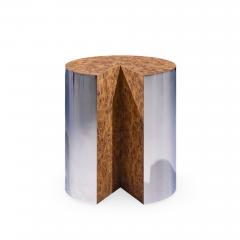 Leon Rosen Leon Rosen for Pace Style Mid Century Pac Man Chrome Drum Tables Pair - 4575291