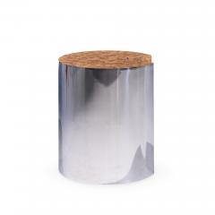 Leon Rosen Leon Rosen for Pace Style Mid Century Pac Man Chrome Drum Tables Pair - 4575304