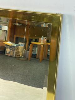 Leon Rosen MODERNIST RECTANGULAR BRASS FRAMED BEVELED MIRROR - 2124592