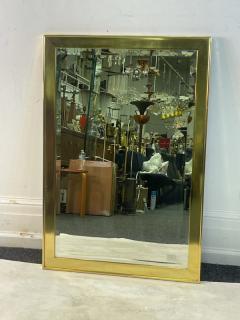 Leon Rosen MODERNIST RECTANGULAR BRASS FRAMED BEVELED MIRROR - 2124594