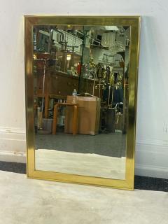 Leon Rosen MODERNIST RECTANGULAR BRASS FRAMED BEVELED MIRROR - 2124597